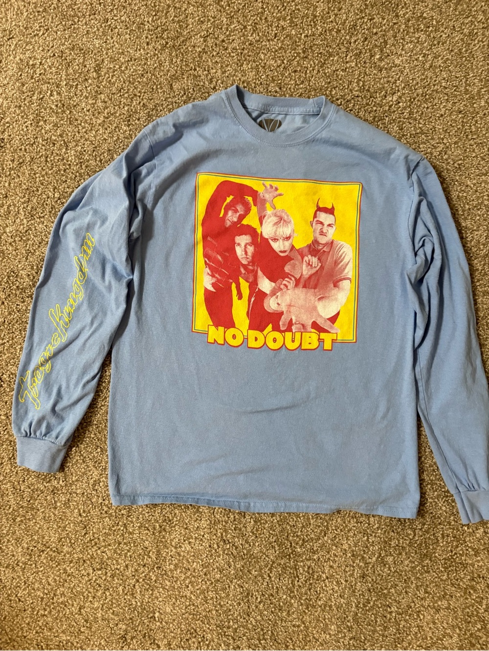No Doubt Tragic Kingdom Long Sleeve Shirt Size Medium Light Blue